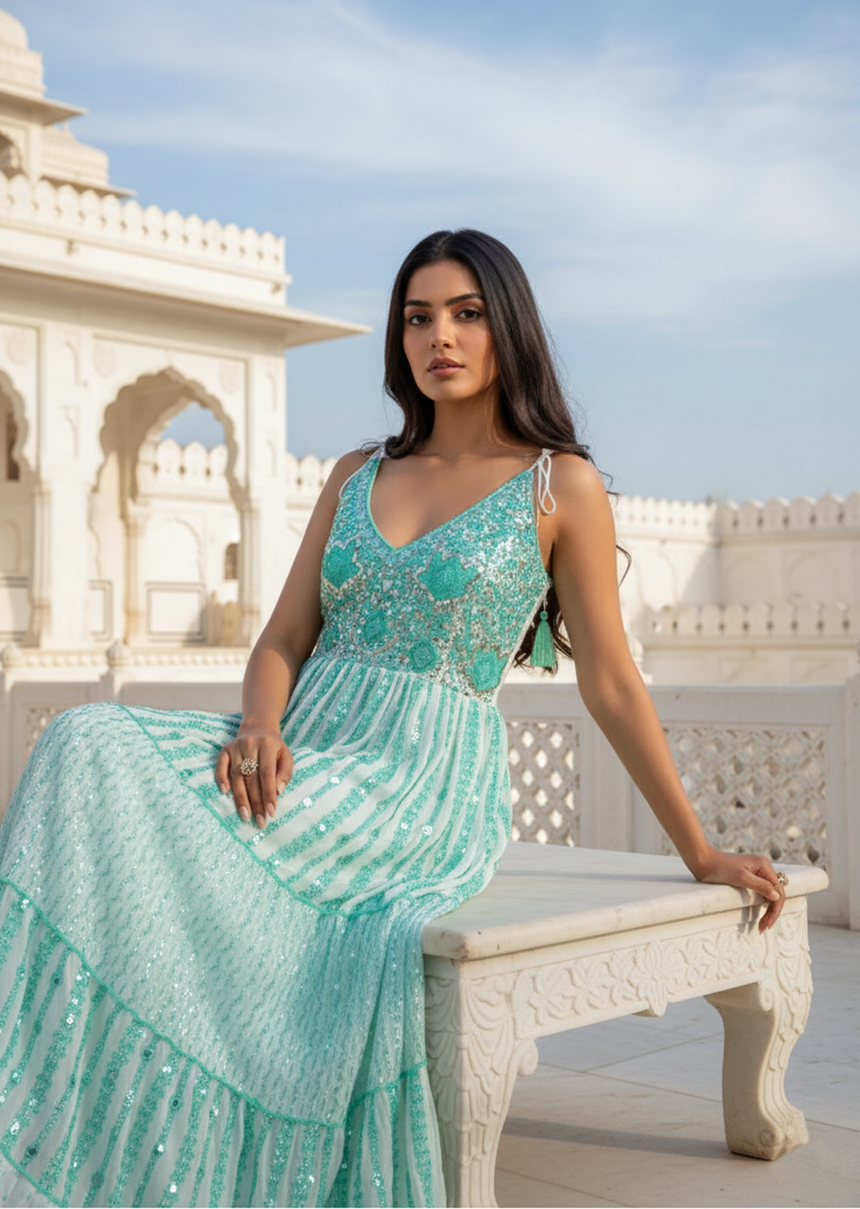 Basima Long Strap Dress