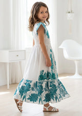 Girls' Printed Cotton dress V-Neck - Yamira