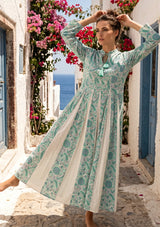 ibBan Printed Cotton Maxi Dress | Premium Women's Boho Resort Dress - Afra Long Dress