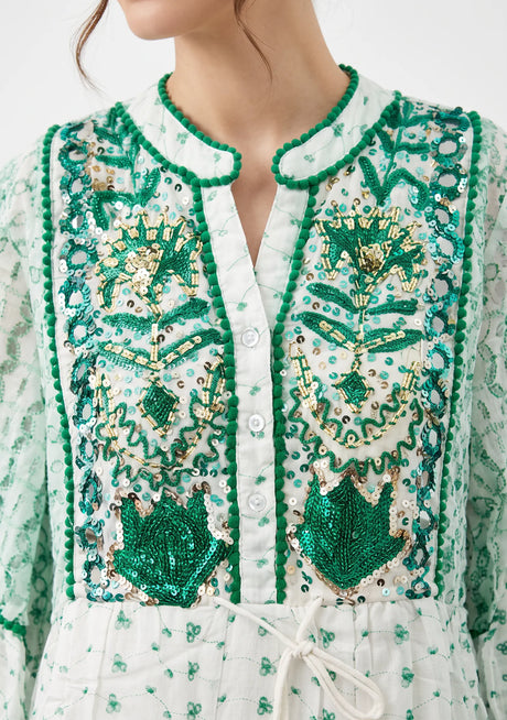 Tunique Courte Femme ibBan Basima | Dentelle Pailletée | Occasion Spéciale | Taille Unique