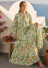 ibBan Printed Cotton Maxi Dress | Women's Floral Summer Long Dress - Hayal Long Dress