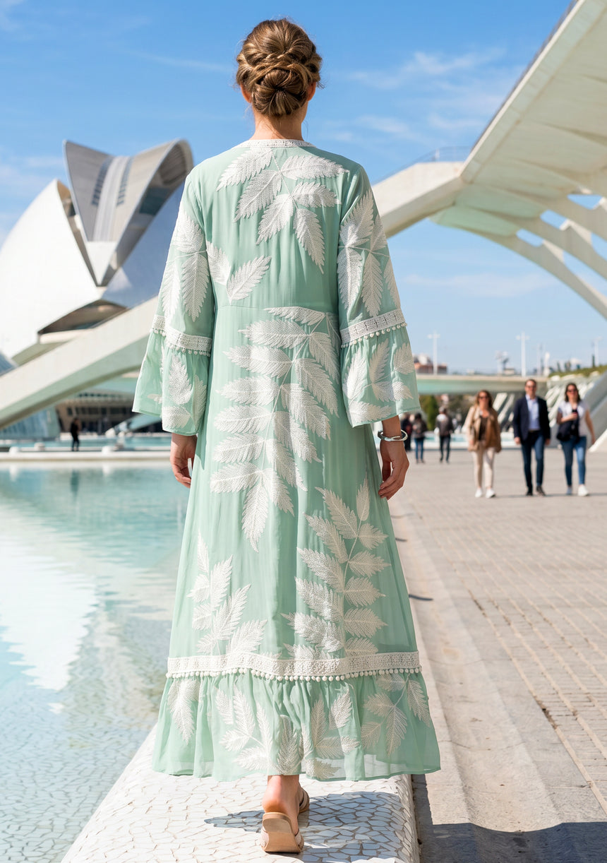 Luxury Hand Embroidered Maxi Dress by ibBan - Livia Maxi Dress