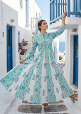 ibBan Printed Cotton Maxi Dress | Premium Women's Boho Resort Dress - Afra Long Dress