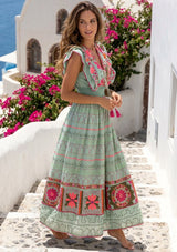 ibBan Hand Embroidered Long Dress | Luxury Bohemian Long Dress - Orla