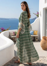 ibBan Printed Cotton Maxi Dress with Hand Embroidery | Luxury Boho Wear - Cheka Maxi Dress