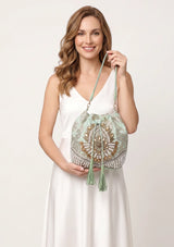 ibBan Beaded  Bag | Hand Embroidered Luxury Bucket Bag -Vidha