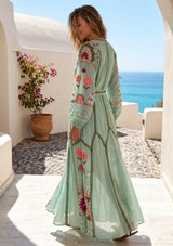 ibBan Pink Embroidered Cotton Maxi Dress | Women's Bohemian Resort Wear-Orla
