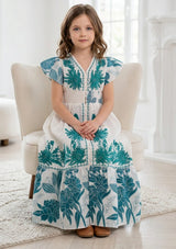 Girls' Printed Cotton dress V-Neck - Yamira