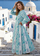 ibBan Printed Cotton Maxi Dress | Premium Women's Boho Resort Dress - Afra Long Dress