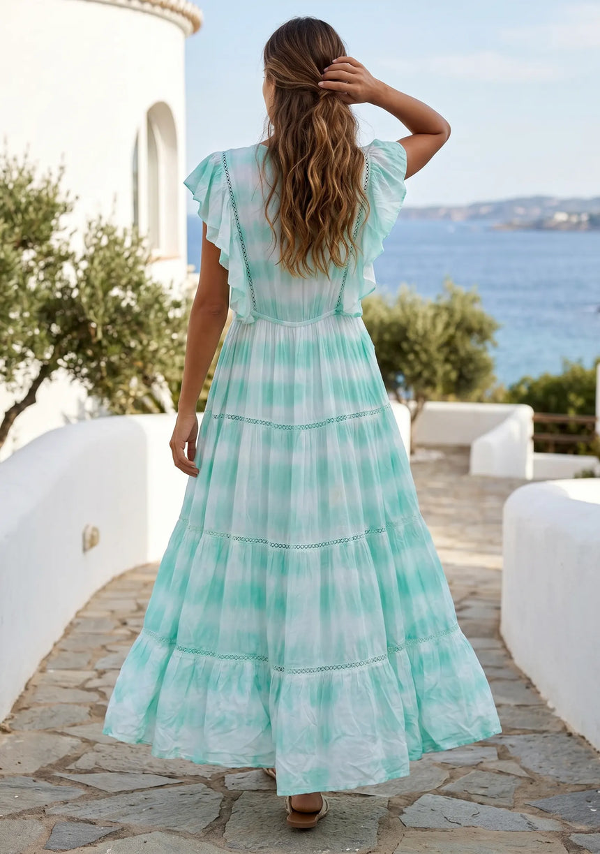 ibBan Hand Embroidered Maxi Dress | Premium Cotton Resort Dress for Women - Mandala Dress
