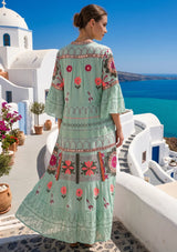 Women's Hand Embroidery Cotton Long Tunic Dress with Embroidery | ibBan - Orla