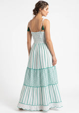 Robe longue à bretelles ibBan pour femme Basima | Broderie main | Paillettes | Taille unique