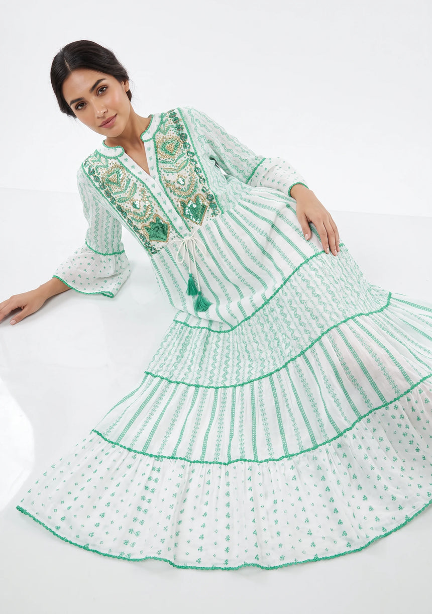 Tunique longue femme ibBan Basima | Paillettes sur toute la longueur | Occasion spéciale | Taille unique