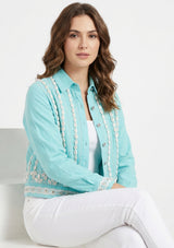 ibBan Women's Embroidered Jacket Amara | Canvas | Kodi and Bead Work | S/M to L/XL