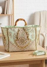 ibBan Hand Embroidered Tote Bag | Premium Cotton Canvas Designer - Vidha