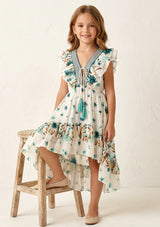 Girls' Cotton long dress V-Neck - Jelisha