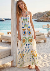 Women's Cotton Maxi Dress Square Neck - Zewena