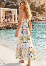 Women's Cotton Maxi Dress Square Neck - Zewena