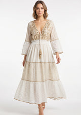 ibBan Robe longue Basima pour femme | Paillettes sur toute la longueur | Occasion spéciale | Taille unique