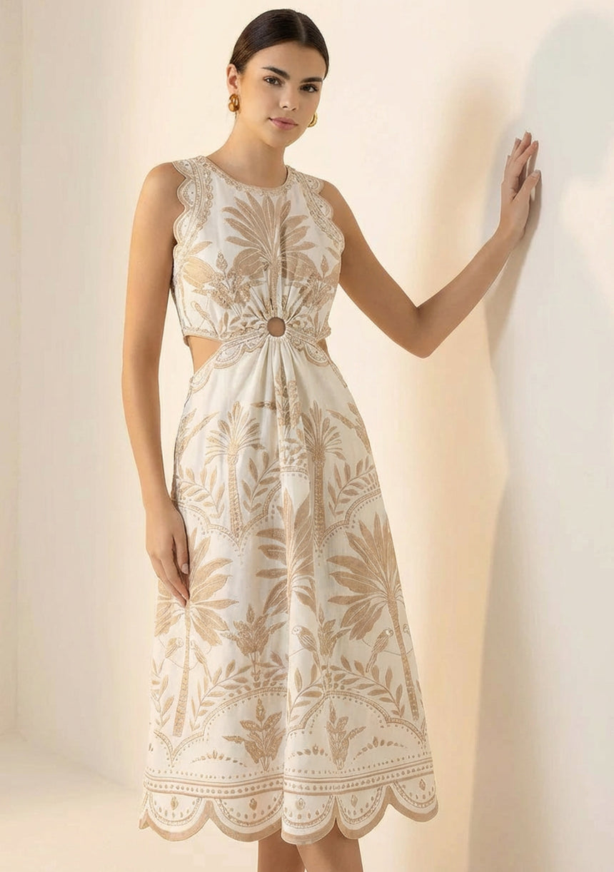 Vestido largo de algodón para mujer - Rifat