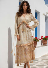 ibBan Vestido Largo para Mujer Juana | Brillo Lurex | Talla Única