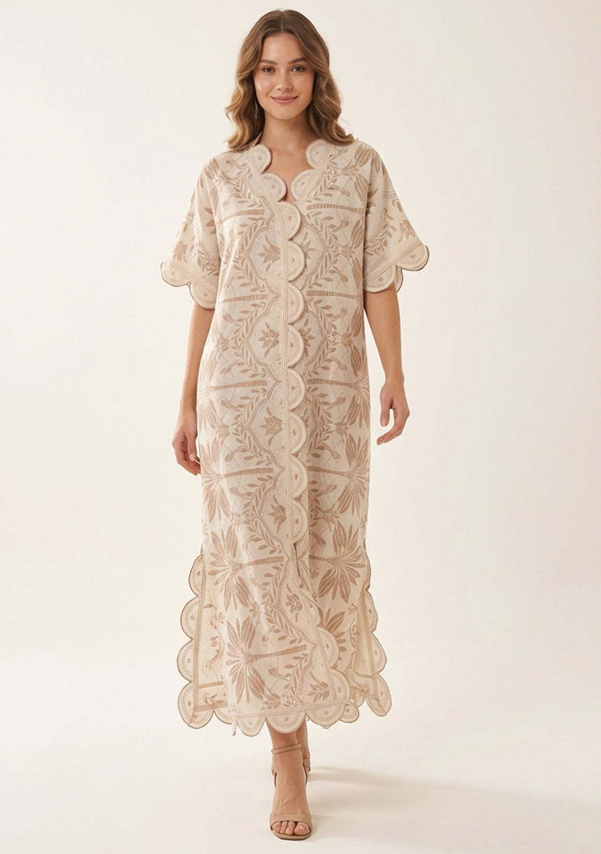 Vestido caftán de algodón para mujer - Rifat