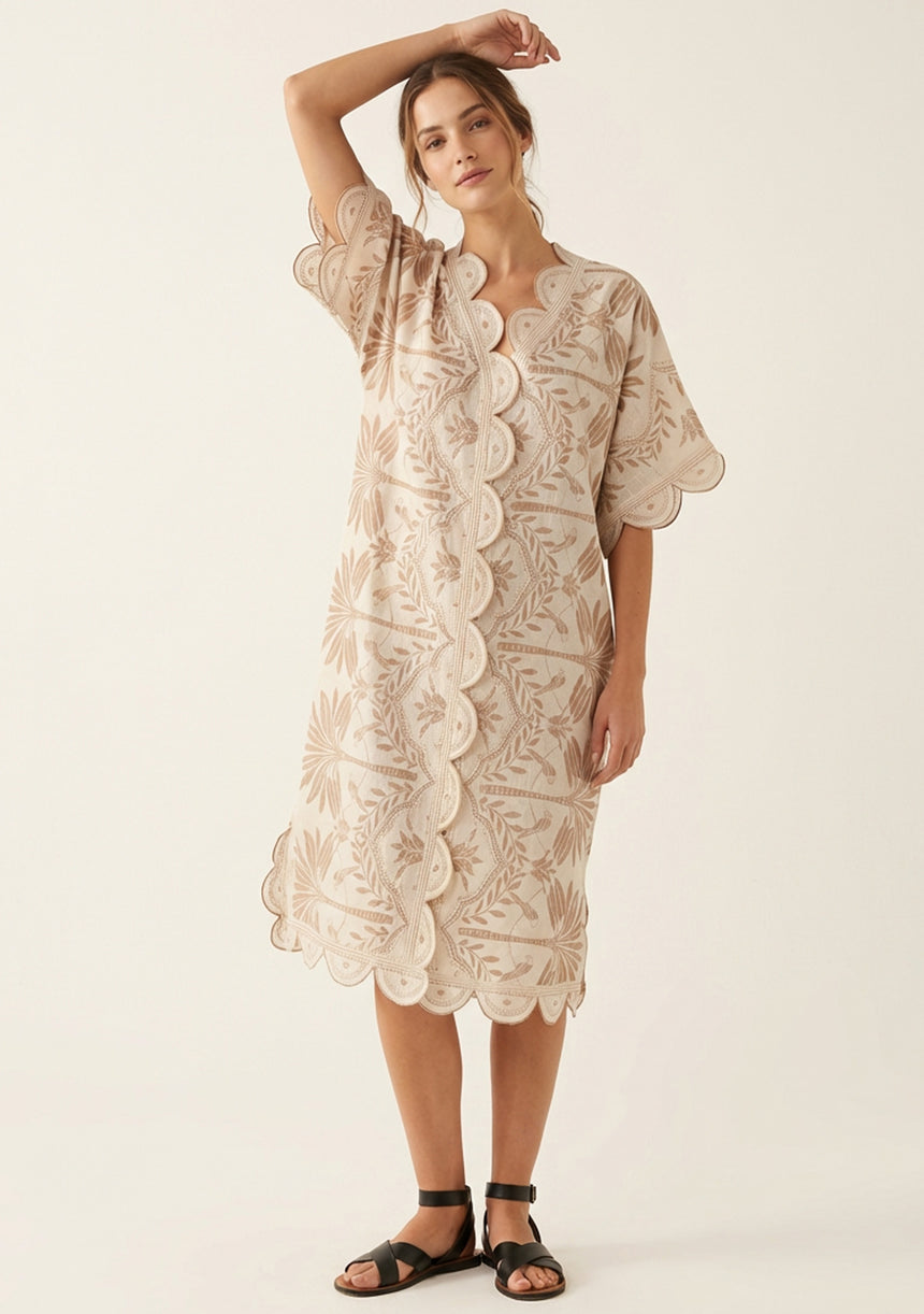 Vestido caftán de algodón para mujer - Rifat