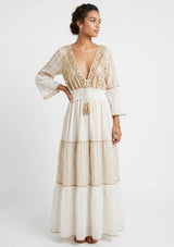 ibBan Robe longue Basima pour femme | Paillettes sur toute la longueur | Occasion spéciale | Taille unique