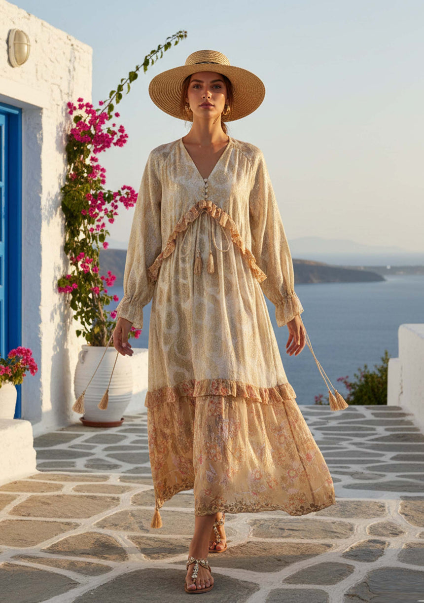ibBan Vestido Largo para Mujer Juana | Brillo Lurex | Talla Única