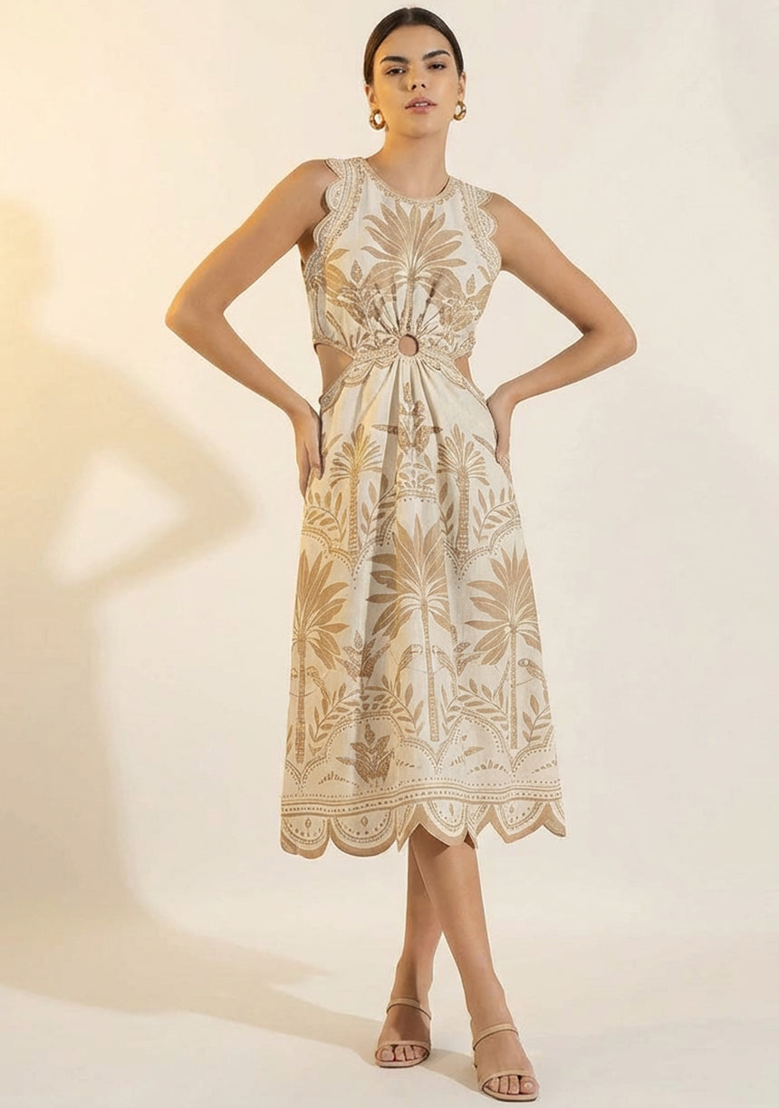 Vestido largo de algodón para mujer - Rifat