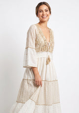 ibBan Robe longue Basima pour femme | Paillettes sur toute la longueur | Occasion spéciale | Taille unique