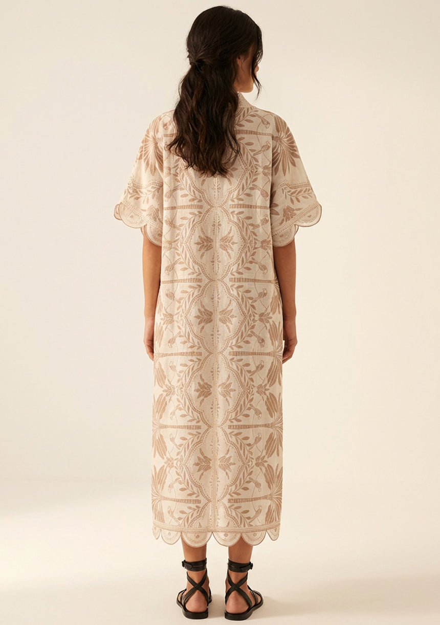 Vestido caftán de algodón para mujer - Rifat