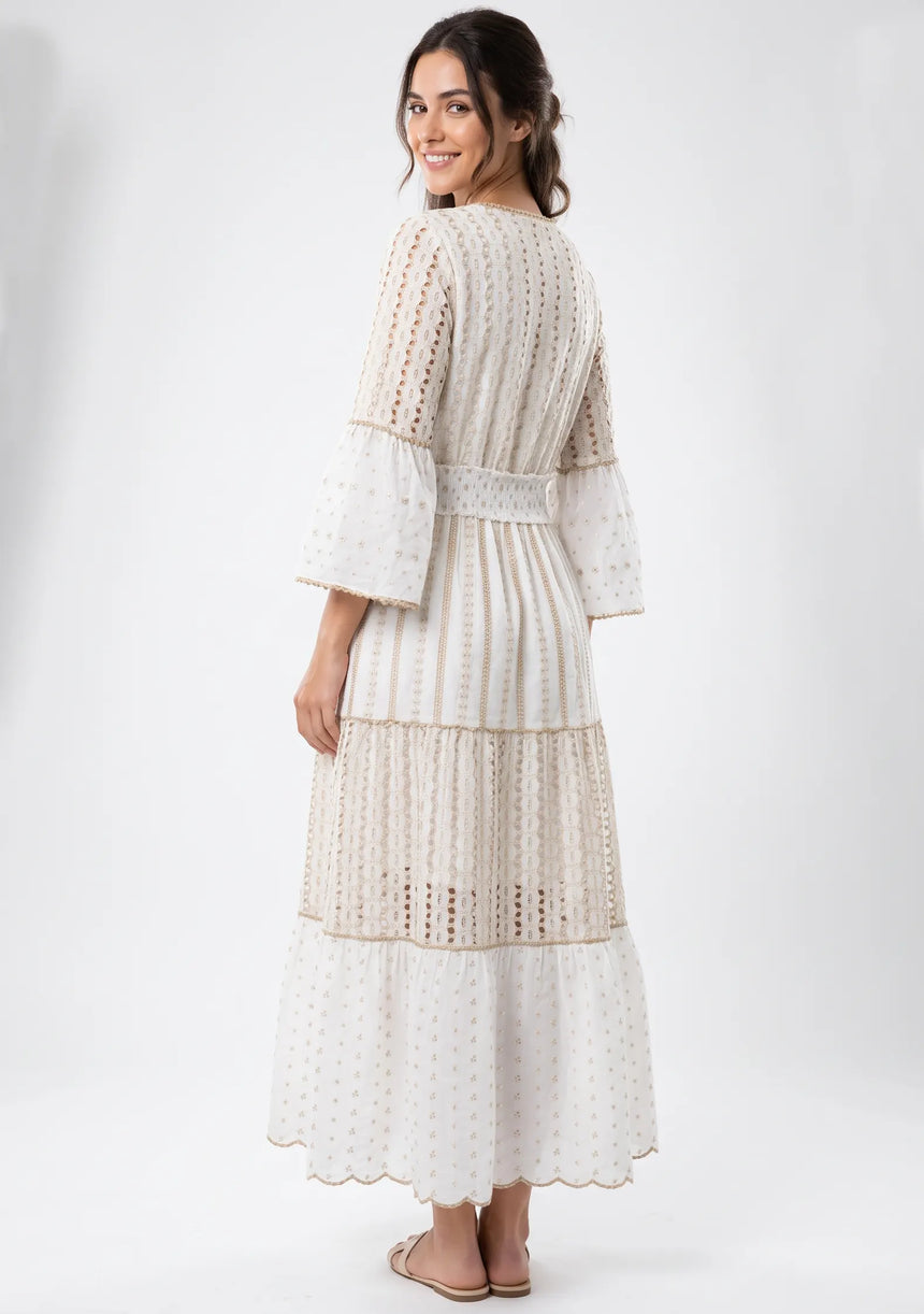 ibBan Robe longue Basima pour femme | Paillettes sur toute la longueur | Occasion spéciale | Taille unique