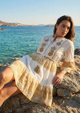 ibBan Hand Embroidered Short Tunic | Premium Cotton Eyelet Women's Tunic -Nasreen