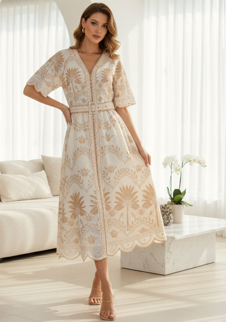 Vestido largo de algodón para mujer - Rifat