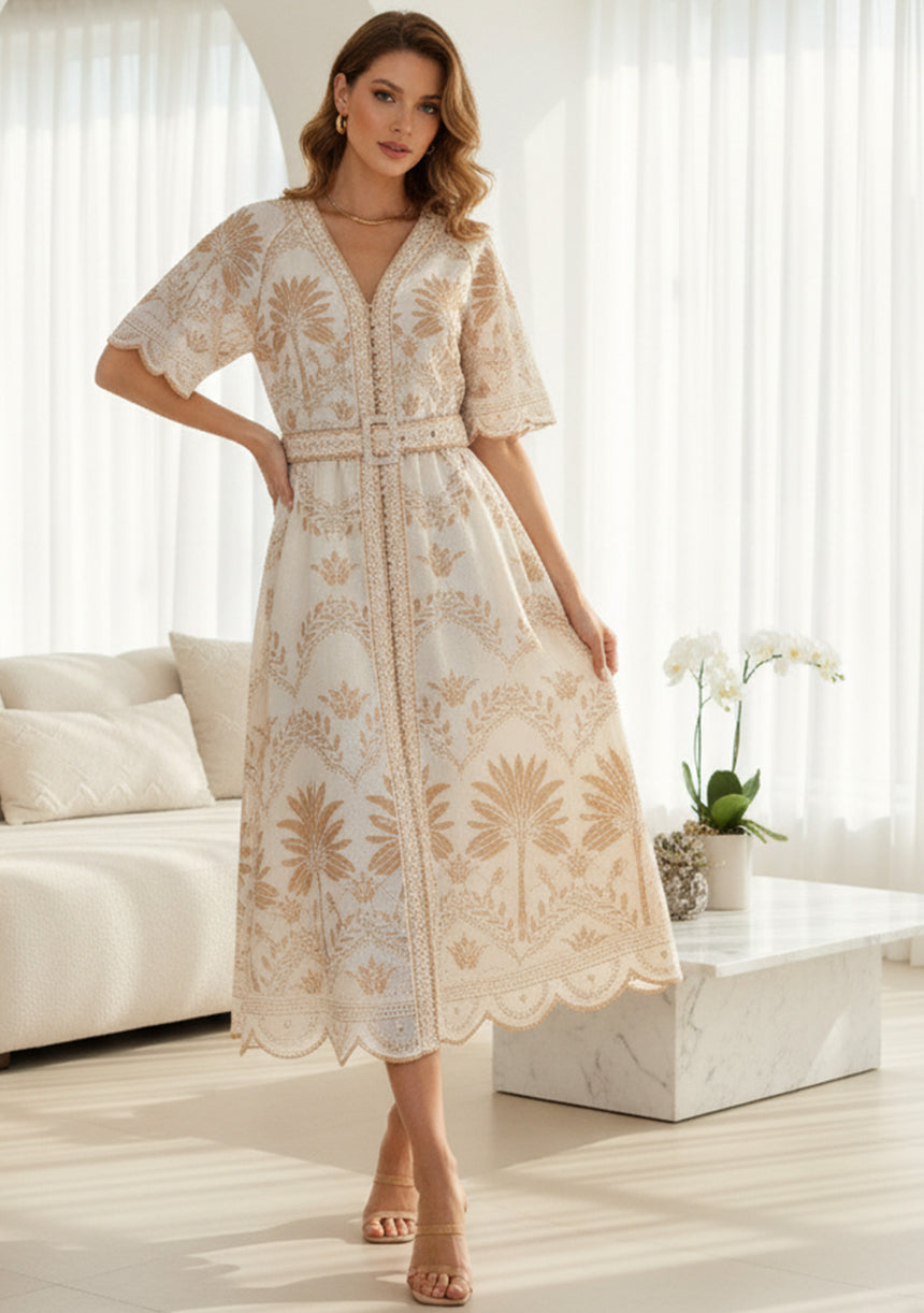 Vestido largo de algodón para mujer - Rifat