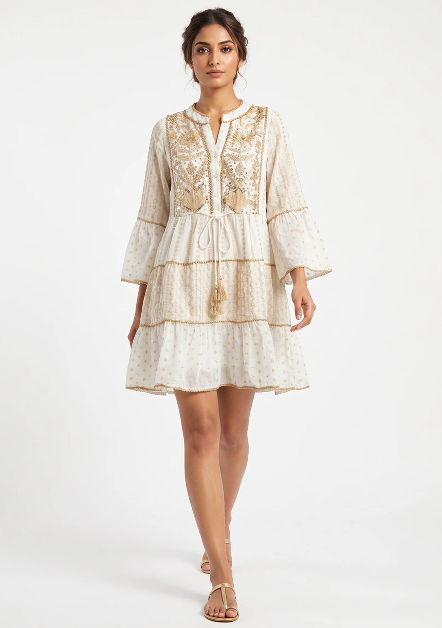 Tunique Courte Femme ibBan Basima | Dentelle Pailletée | Occasion Spéciale | Taille Unique