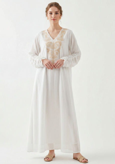 Vestido largo de algodón para mujer - Leefa