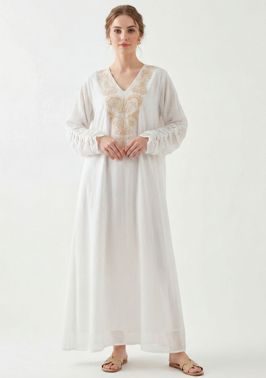 Vestido largo de algodón para mujer - Leefa