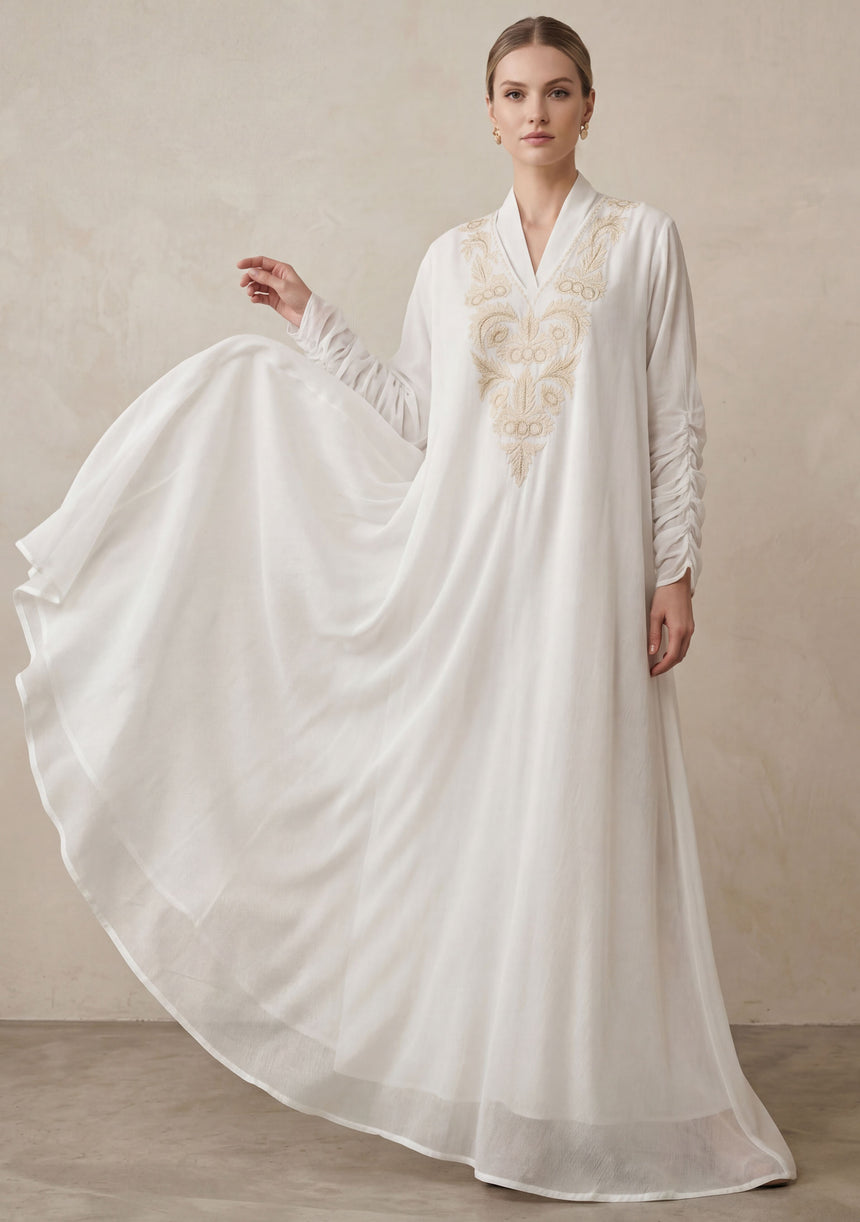 Vestido largo de algodón para mujer - Leefa