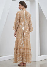 ibBan Hand Embroidered Cotton Maxi Dress | Luxury Boho Resort -Fabiya