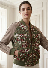 ibBan Hand Embroidered Leather Sleeve Winter Jacket | Premium Designer Outerwear - Dolly