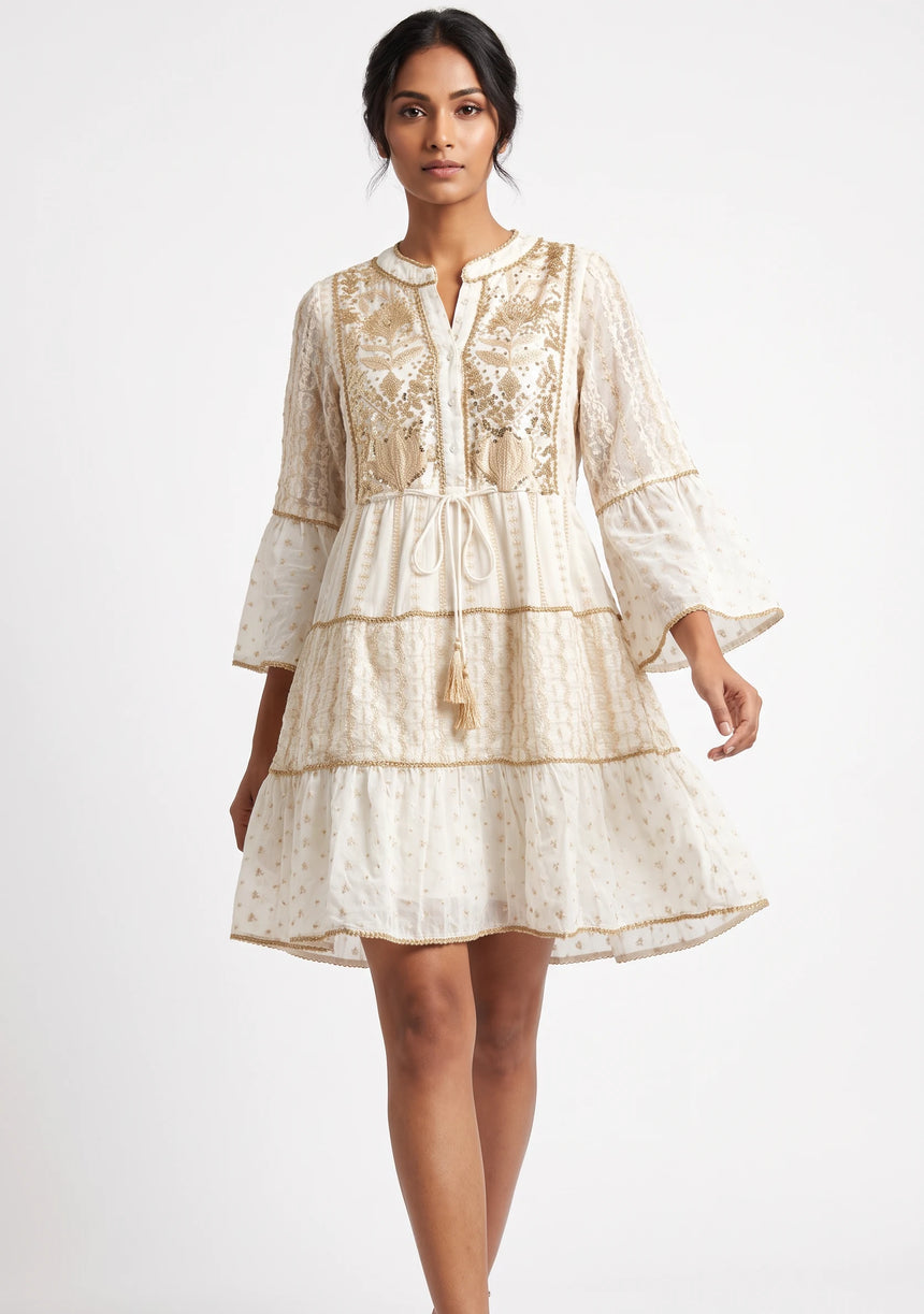 Tunique Courte Femme ibBan Basima | Dentelle Pailletée | Occasion Spéciale | Taille Unique