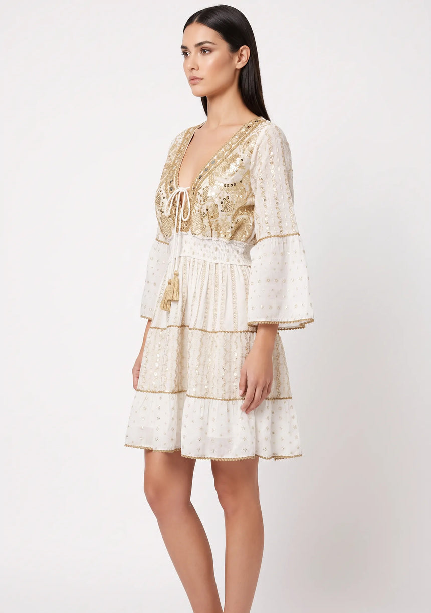 Robe courte femme ibBan Basima | Dentelle à paillettes | Occasion spéciale | Taille unique