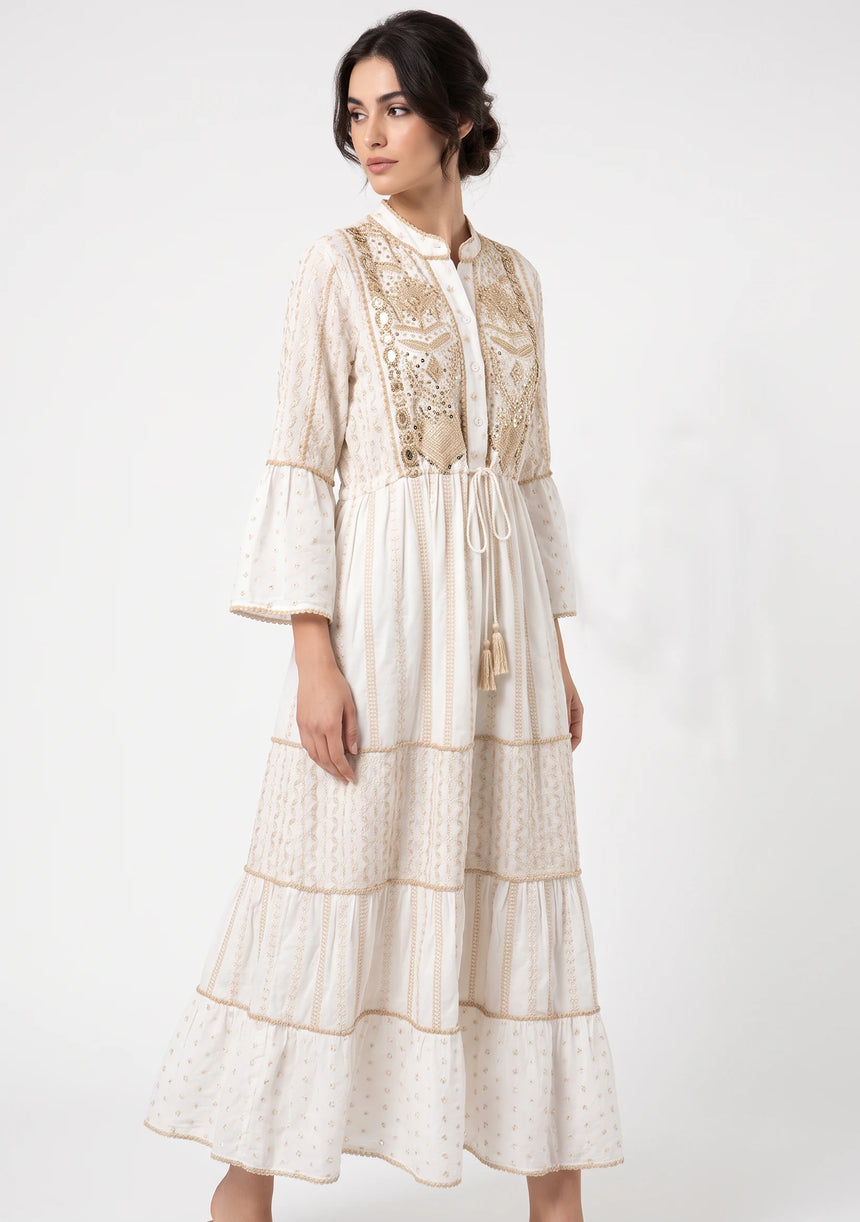 Tunique longue femme ibBan Basima | Paillettes sur toute la longueur | Occasion spéciale | Taille unique