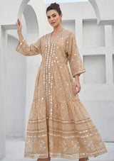 ibBan Hand Embroidered Cotton Maxi Dress | Luxury Boho Resort -Fabiya