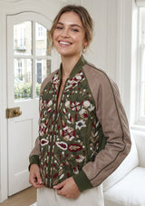 ibBan Hand Embroidered Leather Sleeve Winter Jacket | Premium Designer Outerwear - Dolly