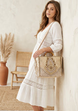 ibBan Hand Embroidered Tote Bag | Premium Cotton Canvas Designer - Vidha