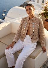 Women's Artisan Heavy Hand Embroidery Canvas Jacket - Corina