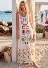 Women's Cotton Maxi Dress Square Neck - Zewena